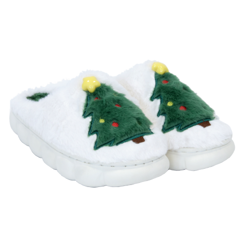 Домашни чехли Xmas Tree бели